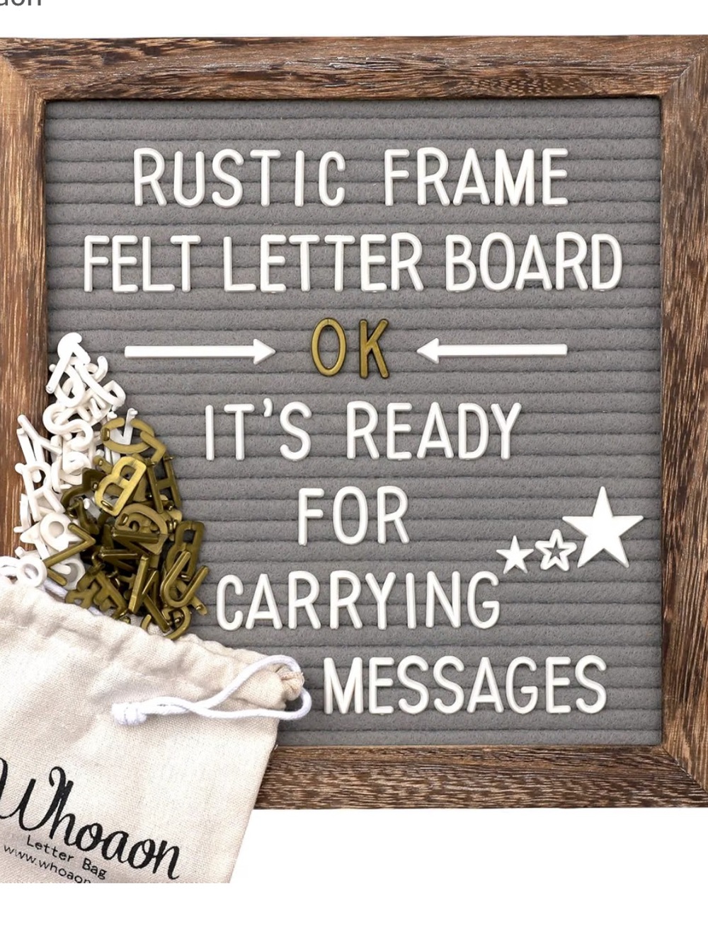 Rustic wood frame w felt letter board